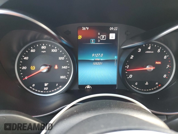 2020 Mercedes-Benz C 300 with VIN W1KWF8EB8LR590715, listed as a Copart auction lot 88220005 with 105,201 mi miles and Salvage Title. Bid and sale history available at DreamBid. Image 9.