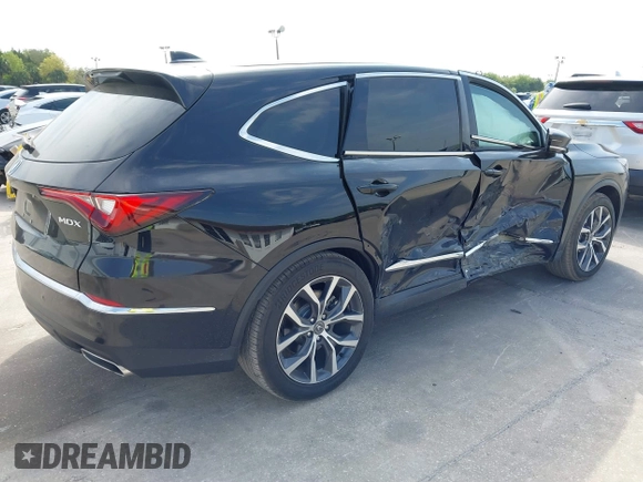 2023 Acura MDX w/Technology Package with VIN 5J8YD9H42PL003124, listed as a IAAI auction lot 41832413 with 24,541 mi miles. Bid and sale history available at carsss.com. Image 4.