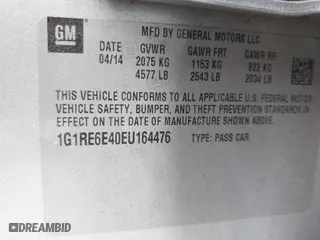 2014 Chevrolet Volt with VIN 1G1RE6E40EU164476, listed as a IAAI auction lot 41511885 with 109,018 mi miles. Bid and sale history available at carsss.com. Image 9.