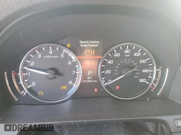2014 Acura RLX Advance with VIN JH4KC1F98EC003695, listed as a Copart auction lot 41734995 with 271,032 mi miles and Salvage title. Bid and sale history available at DreamBid. Image 9.