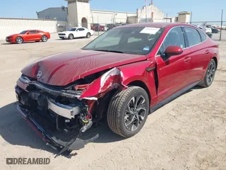 2024 Hyundai Sonata SEL with VIN KMHL64JA8RA369489, listed as a IAAI auction lot 42018317 with 25,772 mi miles. Bid and sale history available at carsss.com. Image 2.