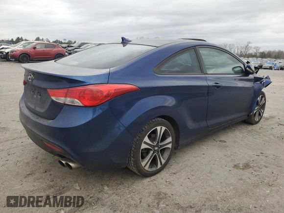 2013 Hyundai Elantra Coupe SE with VIN KMHDH6AE2DU011809, listed as a Copart auction lot 47988945 with 157,813 mi miles and Salvage Title. Bid and sale history available at carsss.com. Image 3.