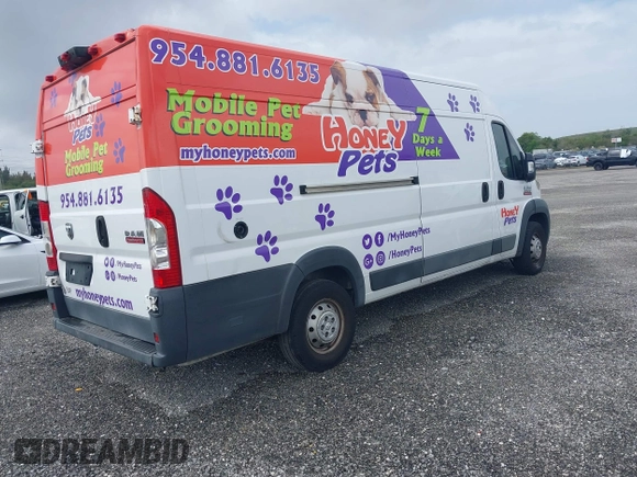 2018 Ram ProMaster Cargo with VIN 3C6URVJG1JE119854, listed as a IAAI auction lot 41091428 with Not Provided miles. Bid and sale history available at carsss.com. Image 4.