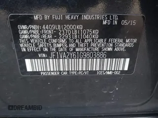 2016 Subaru WRX STI Limited with VIN JF1VA2Y61G9803886, listed as a IAAI auction lot 41687894 with Not Provided miles and . Bid and sale history available at DreamBid. Image 9.
