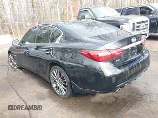 2020 Infiniti Q50 Red Sport 400 with VIN JN1FV7AR3LM660552, listed as a IAAI auction lot 41477949 with 53,392 mi miles and . Bid and sale history available at carsss.com. Image 3.