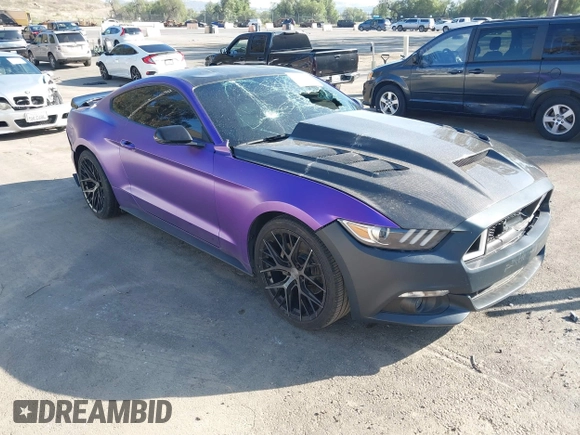 2015 Ford Mustang EcoBoost with VIN 1FA6P8TH5F5358816, listed as a IAAI auction lot 41573005 with 57,975 mi miles and . Bid and sale history available at carsss.com. Image 1.
