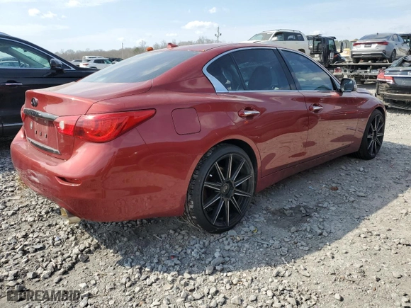 2015 Infiniti Q50 with VIN JN1BV7AP0FM358492, listed as a Copart auction lot 47138425 with 0 mi miles and Salvage Title. Bid and sale history available at carsss.com. Image 3.