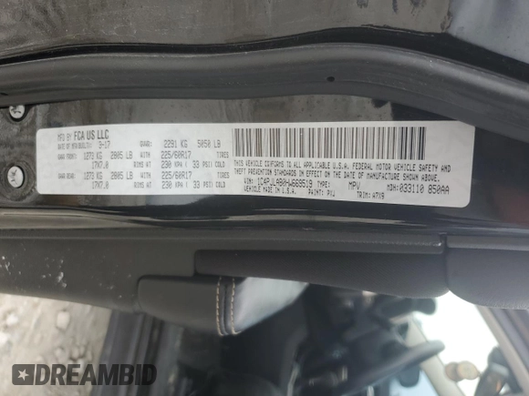 2017 Jeep Cherokee Sport with VIN 1C4PJLAB0HW669519, listed as a Copart auction lot 50829425 with 138,190 mi miles and Salvage Title. Bid and sale history available at carsss.com. Image 12.