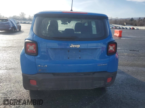 2015 Jeep Renegade Sport with VIN ZACCJBAT5FPB25299, listed as a Copart auction lot 43373395 with 54,867 mi miles and Salvage Title. Bid and sale history available at DreamBid. Image 6.
