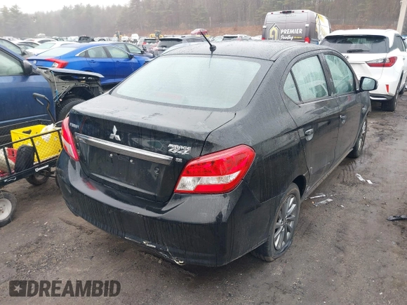 2019 Mitsubishi Mirage G4 SE with VIN ML32F4FJ3KHF04552, listed as a IAAI auction lot 41843111 with 192,463 mi miles. Bid and sale history available at carsss.com. Image 4.