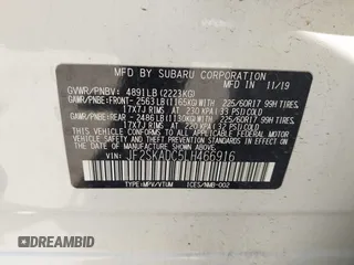 2020 Subaru Forester with VIN JF2SKADC5LH466916, listed as a IAAI auction lot 42303734 with 82,837 mi miles and . Bid and sale history available at DreamBid. Image 9.