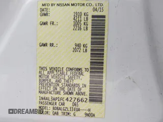 2015 Nissan Altima 2.5 S with VIN 1N4AL3AP1FC427662, listed as a IAAI auction lot 42183863 with 106,147 mi miles. Bid and sale history available at carsss.com. Image 9.