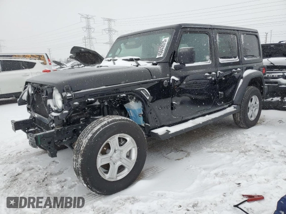 2023 Jeep Wrangler Unlimited Willys Sport with VIN 1C4HJXDMXPW596537, listed as a Copart auction lot 45043975 with 8,076 mi miles and Salvage Title. Bid and sale history available at DreamBid. Image 1.