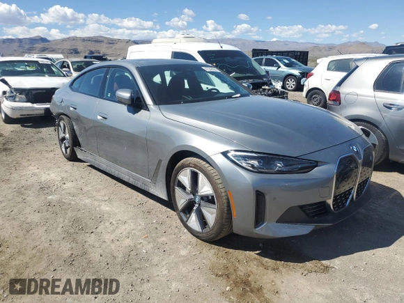2023 BMW i4 eDrive35 with VIN WBY43AW00PFP80951, listed as a Copart auction lot 47249434 with 5,189 mi miles. Bid and sale history available at carsss.com. Image 4.
