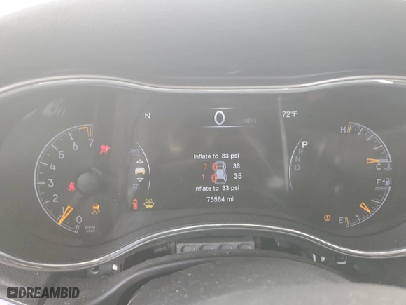 2019 Jeep Grand Cherokee Trailhawk with VIN 1C4RJFLG1KC695400, listed as a Copart auction lot 54046985 with 75,564 mi miles and Salvage Title. Bid and sale history available at carsss.com. Image 9.