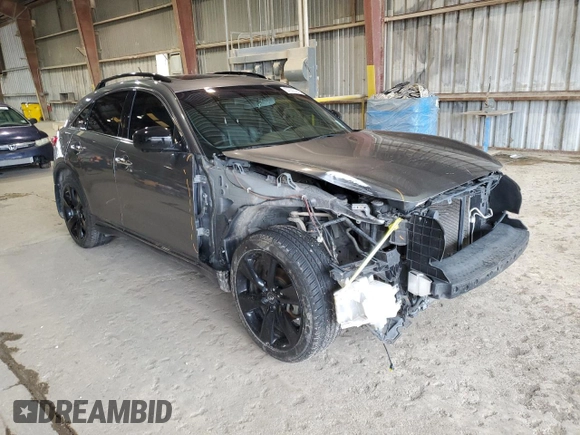 2017 Infiniti QX70 with VIN JN8CS1MU0HM141332, listed as a Copart auction lot 37035124 with 110,791 mi miles and Salvage title. Bid and sale history available at DreamBid. Image 4.