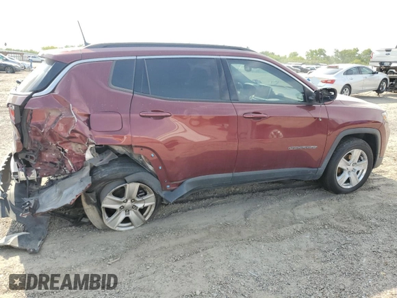 2022 Jeep Compass Latitude with VIN 3C4NJCBB5NT137027, listed as a Copart auction lot 52569835 with 55,619 mi miles and Salvage title. Bid and sale history available at DreamBid. Image 3.
