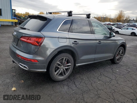 2018 Audi SQ5 Prestige with VIN WA1C4AFY6J2101077, listed as a Copart auction lot 82238344 with 26,034 mi miles and Salvage Title. Bid and sale history available at DreamBid. Image 3.