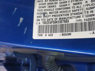2019 Honda Insight EX with VIN 19XZE4F59KE007669, listed as a IAAI auction lot 41320580 with 163,200 mi miles and . Bid and sale history available at carsss.com. Image 9.