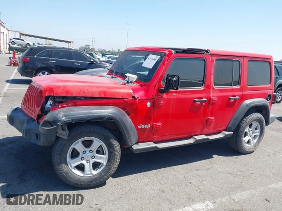 2020 Jeep Wrangler Unlimited Sport S with VIN 1C4HJXDN2LW279810, listed as a IAAI auction lot 42316998 with 106,667 mi miles and . Bid and sale history available at DreamBid. Image 13.