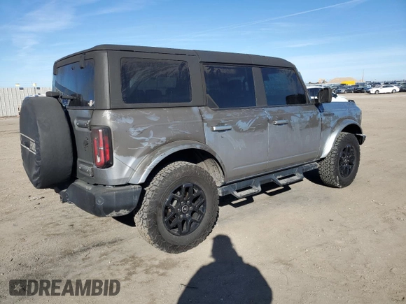 2022 Ford Bronco with VIN 1FMEE5DP5NLB21927, listed as a Copart auction lot 47222775 with 25,099 mi miles and Salvage Title. Bid and sale history available at carsss.com. Image 3.