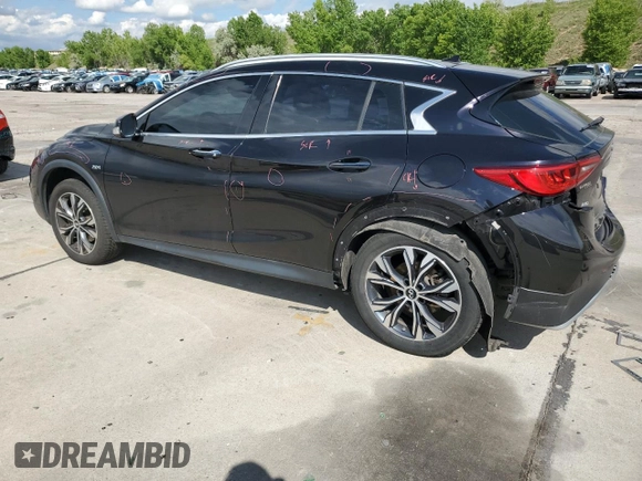 2018 Infiniti QX30 Premium with VIN SJKCH5CR2JA050226, listed as a Copart auction lot 58978595 with 82,280 mi miles and Salvage title. Bid and sale history available at DreamBid. Image 2.