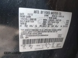 2013 Ford Police Interceptor Utility z VIN 1FM5K8AR7DGB84924, wystawiony jako IAAI lot #41639236 z przebiegiem 89 634 mil mil oraz . Historia ofert i sprzedaży dostępna na DreamBid. Obrazek 9.