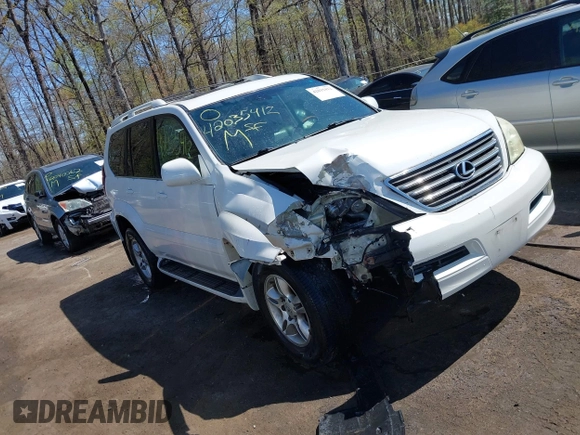 2007 Lexus GX with VIN JTJBT20X570144529, listed as a IAAI auction lot 42035412 with 265,886 mi miles. Bid and sale history available at carsss.com. Image 1.