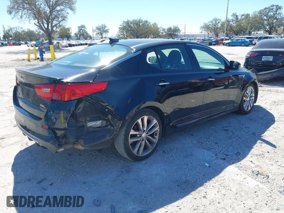 2015 Kia Optima SX Turbo with VIN 5XXGR4A63FG442597, listed as a IAAI auction lot 41533157 with 156,138 mi miles and . Bid and sale history available at DreamBid. Image 4.