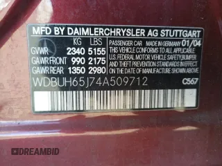 2004 Mercedes-Benz E 320 with VIN WDBUH65J74A509712, listed as a Copart auction lot 79122714 with 31,562 mi miles and Clean Title. Bid and sale history available at DreamBid. Image 12.