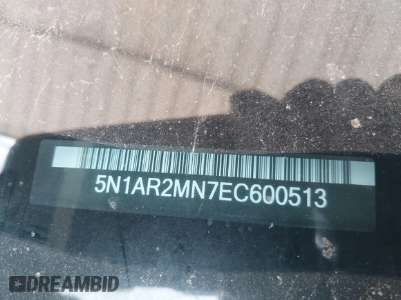 2014 Nissan Pathfinder Platinum с VIN 5N1AR2MN7EC600513, выставлен на аукционе IAAI как лот 42139771 с пробегом 220 983 миль миль и . История ставок и продаж доступна на DreamBid. Изображение 9.