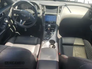 2018 Infiniti Q50 Red Sport 400 with VIN JN1FV7AR1JM700091, listed as a Copart auction lot 58004335 with 59,254 mi miles and Salvage title. Bid and sale history available at DreamBid. Image 8.