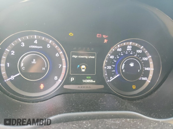 2015 Hyundai Azera with VIN KMHFG4JG8FA467268, listed as a Copart auction lot 47609165 with 143,859 mi miles and Salvage Title. Bid and sale history available at DreamBid. Image 9.