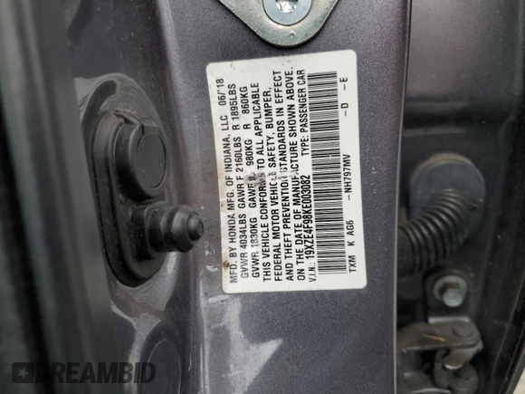 2019 Honda Insight Touring with VIN 19XZE4F98KE003082, listed as a Copart auction lot 50269395 with 115,360 mi miles and Salvage Title. Bid and sale history available at carsss.com. Image 12.
