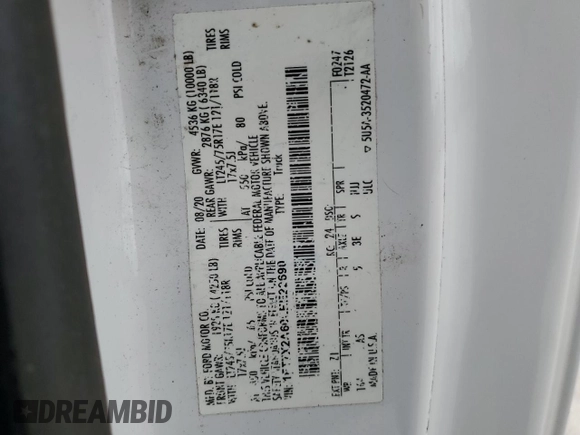 2020 Ford F-250 XL z VIN 1FT7X2A60LEE22690, wystawiony jako Copart lot #86868794 z przebiegiem 46 089 mil mil oraz Szkoda całkowita • Salvage title. Historia ofert i sprzedaży dostępna na DreamBid. Obrazek 13.
