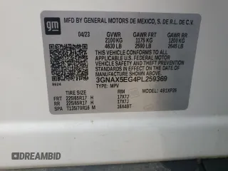 2023 Chevrolet Equinox LS with VIN 3GNAX5EG4PL259369, listed as a Copart auction lot 44984935 with 51,246 mi miles and Salvage title. Bid and sale history available at DreamBid. Image 15.