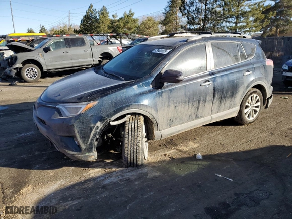 2017 Toyota RAV4 Limited with VIN 2T3DFREV1HW576163, listed as a Copart auction lot 43960005 with 79,342 mi miles and Salvage Title. Bid and sale history available at carsss.com. Image 1.
