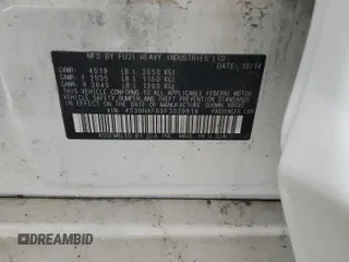 2015 Subaru Legacy Premium with VIN 4S3BNAF69F3029919, listed as a Copart auction lot 64006605 with Not provided miles and Salvage title. Bid and sale history available at DreamBid. Image 12.