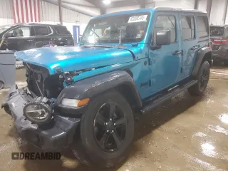 2020 Jeep Wrangler Unlimited Sport Altitude z VIN 1C4HJXDNXLW335332, wystawiony jako Copart lot #62008745 z przebiegiem 57 449 mil mil oraz Szkoda całkowita • Salvage title. Historia ofert i sprzedaży dostępna na DreamBid. Obrazek 1.