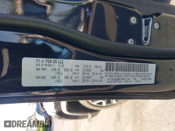 2019 Jeep Compass Trailhawk with VIN 3C4NJDDB5KT800515, listed as a IAAI auction lot 42059594 with 60,338 mi miles and . Bid and sale history available at DreamBid. Image 9.