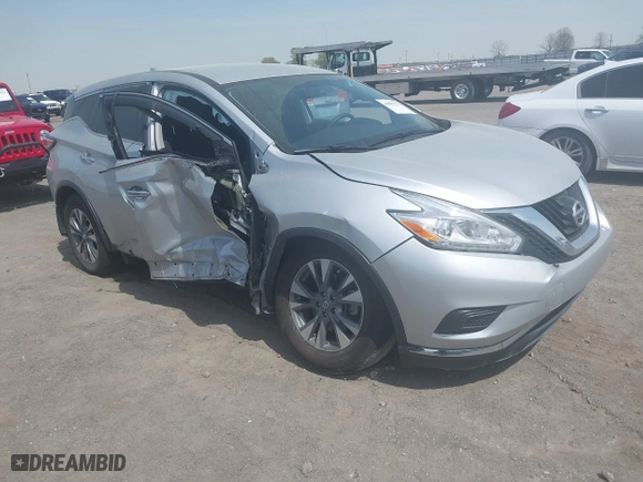 2016 Nissan Murano S with VIN 5N1AZ2MGXGN150011, listed as a IAAI auction lot 41887571 with 56,125 mi miles. Bid and sale history available at carsss.com. Image 1.