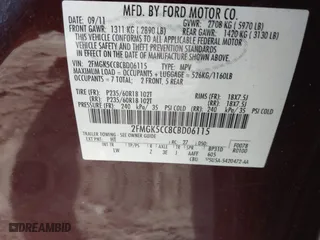 2012 Ford Flex SEL with VIN 2FMGK5CC8CBD06115, listed as a IAAI auction lot 41750754 with 192,912 mi miles. Bid and sale history available at carsss.com. Image 9.