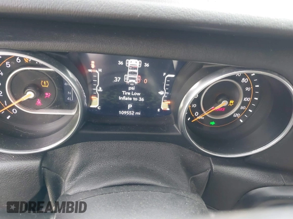 2019 Jeep Wrangler Unlimited Sahara with VIN 1C4HJXEG1KW599117, listed as a IAAI auction lot 42602241 with 109,552 mi miles and . Bid and sale history available at DreamBid. Image 7.