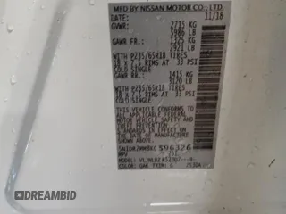 2019 Nissan Pathfinder S with VIN 5N1DR2MM8KC596326, listed as a Copart auction lot 48742555 with 71,577 mi miles and Salvage title. Bid and sale history available at DreamBid. Image 13.