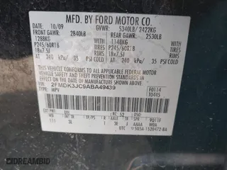 2010 Ford Edge SEL with VIN 2FMDK3JC9ABA49439, listed as a IAAI auction lot 41822877 with 247,905 mi miles. Bid and sale history available at carsss.com. Image 9.