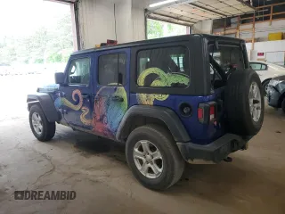 2019 Jeep Wrangler Unlimited Sport S with VIN 1C4HJXDG3KW504073, listed as a Copart auction lot 59037655 with 80,523 mi miles and Salvage title. Bid and sale history available at DreamBid. Image 2.