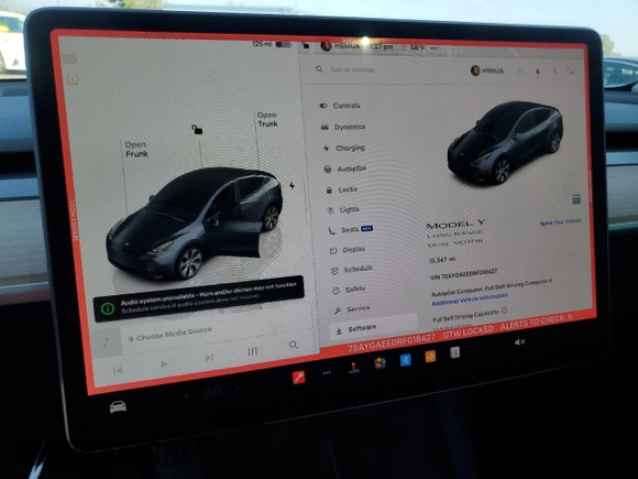 2024 Tesla Model Y Long Range with VIN 7SAYGAEE0RF018427, listed as a Copart auction lot 42455075 with 13,347 mi miles and Salvage Title. Bid and sale history available at DreamBid. Image 9.