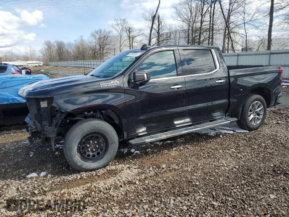2019 Chevrolet Silverado 1500 High Country with VIN 1GCUYHEL6KZ236050, listed as a Copart auction lot 52505285 with 105,462 mi miles and Salvage Title. Bid and sale history available at carsss.com. Image 1.