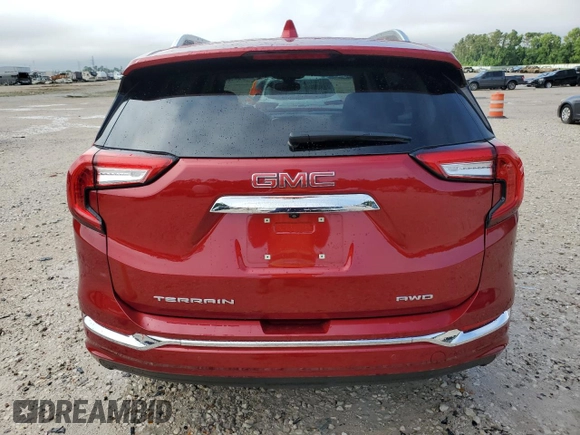 2023 GMC Terrain Denali with VIN 3GKALXEGXPL250390, listed as a Copart auction lot 56064525 with 24,512 mi miles and Salvage title. Bid and sale history available at DreamBid. Image 6.