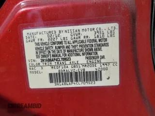 2012 Nissan Sentra S с VIN 3N1AB6AP4CL709523, выставлен на аукционе Copart как лот 60631815 с пробегом 111 759 миль миль и Списание • Salvage title. История ставок и продаж доступна на DreamBid. Изображение 12.